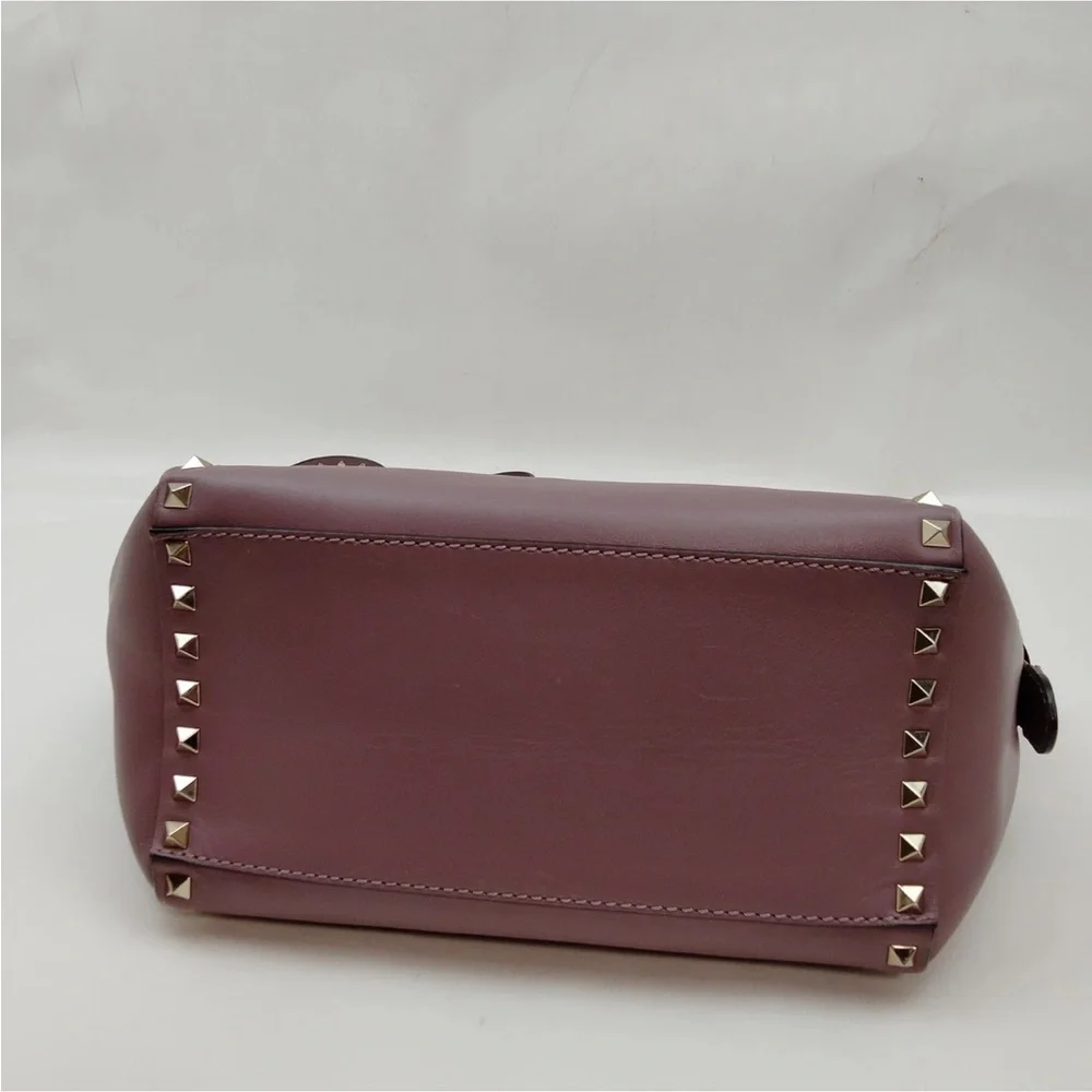 351. Valentino Garavani Rockstud Purple Rigid Leather with Gold Studs